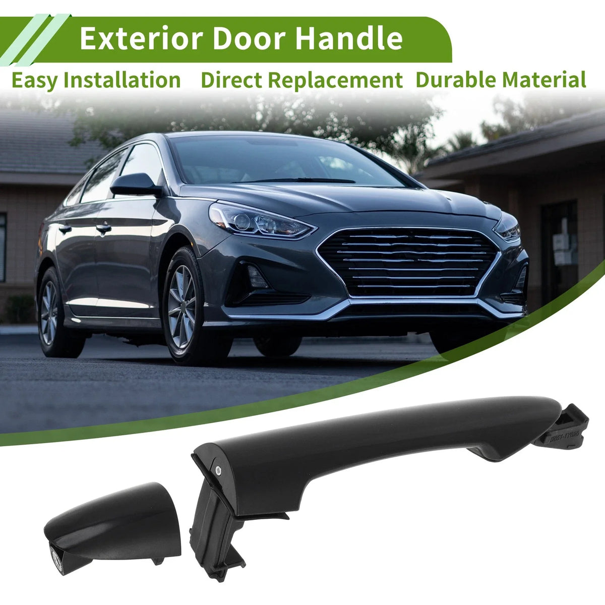 Exterior Door Handle for Kia Picanto (2011–2016) Black Rear Left