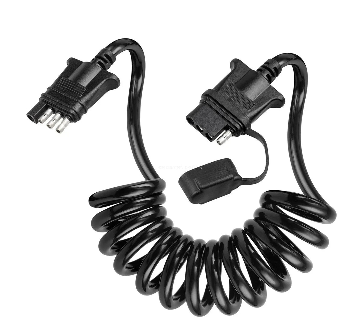 4 Way Flat Trailer Wiring Harness Coiled Cable 60" 18AWG