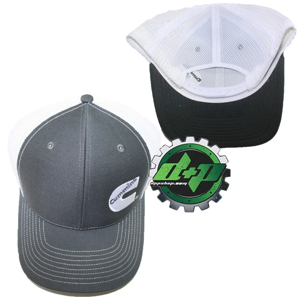 Cummins Trucker Hat Mesh Snapback Charcoal Grey/White