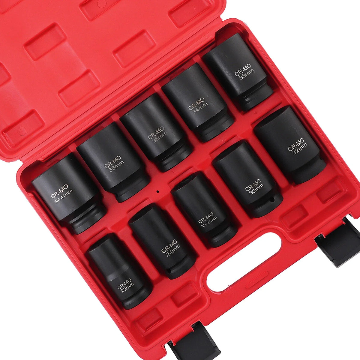 Metric Deep Impact Socket Set 10pcs 6-Point Drive 22mm-24mm-27mm-41mm