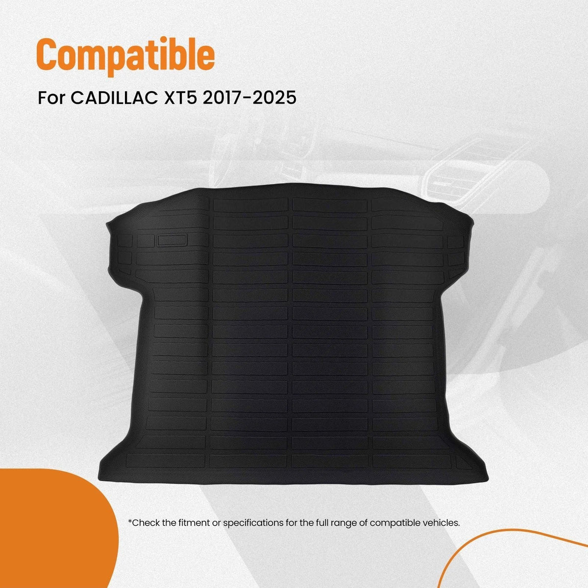 All-Weather TPE Rear Cargo Liner for Cadillac XT5 (2017–2025) Black