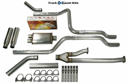 Dual Exhaust Kit 2.5" with Corner Rolled Tip for Toyota Tundra 2014-2021