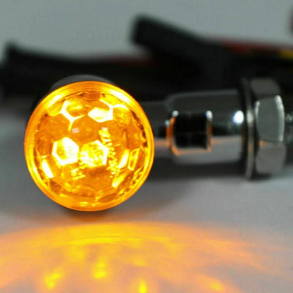 Turn Signal Indicator Light - Chrome Mini Bullet, Universal Fit