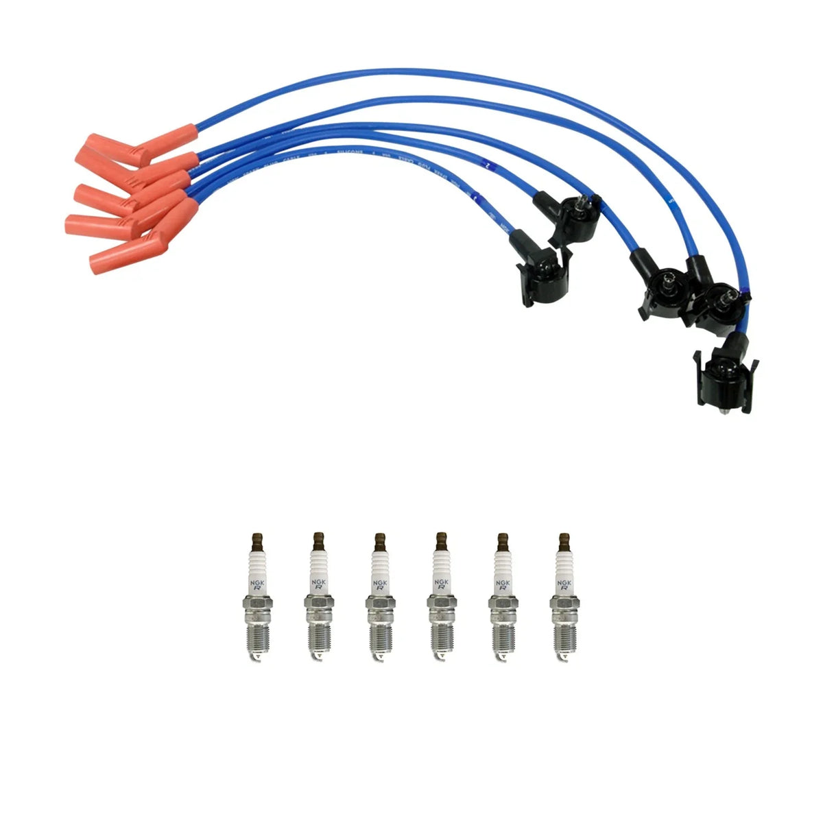 NGK Wire Set & 6 Laser Platinum Spark Plugs for Ford Ranger Mazda B4000 (1998–2009)