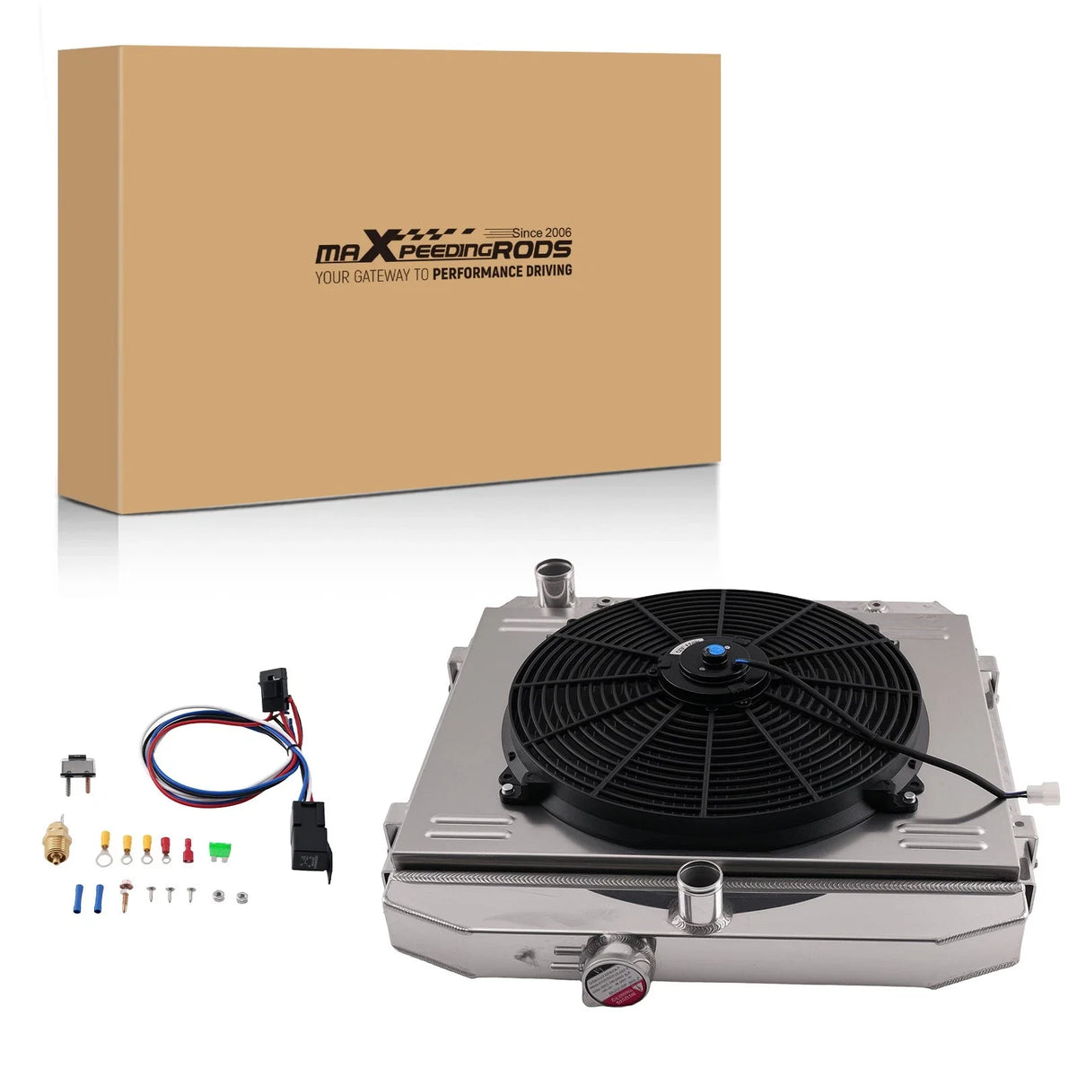 3 Row Radiator Fan Shroud Relay Kit for Chevy 150/210/Bel Air (1955–1957)