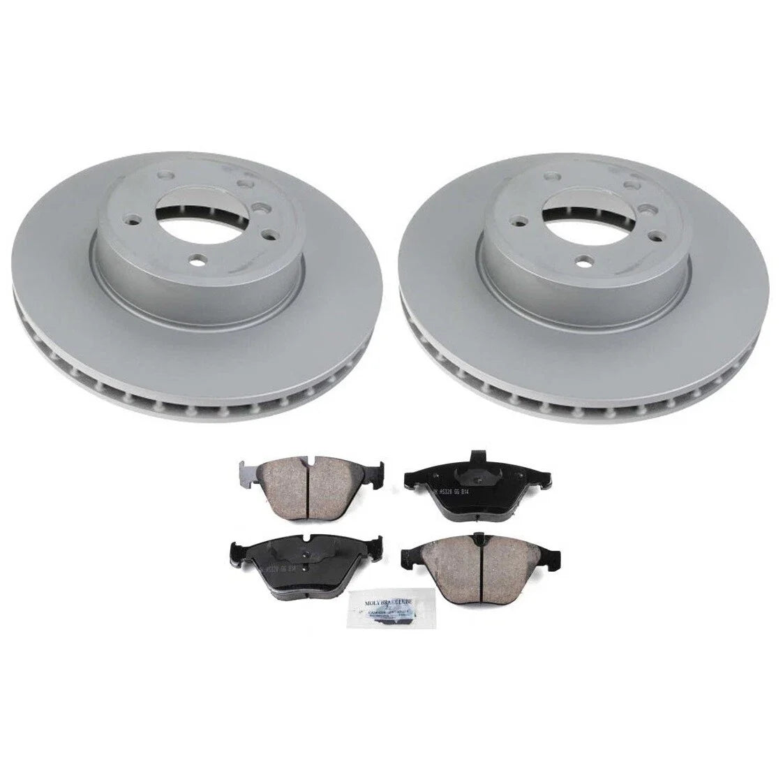 Front 324mm Disc Rotors & Akebono Pads for BMW E60 E61 (2005–2010)