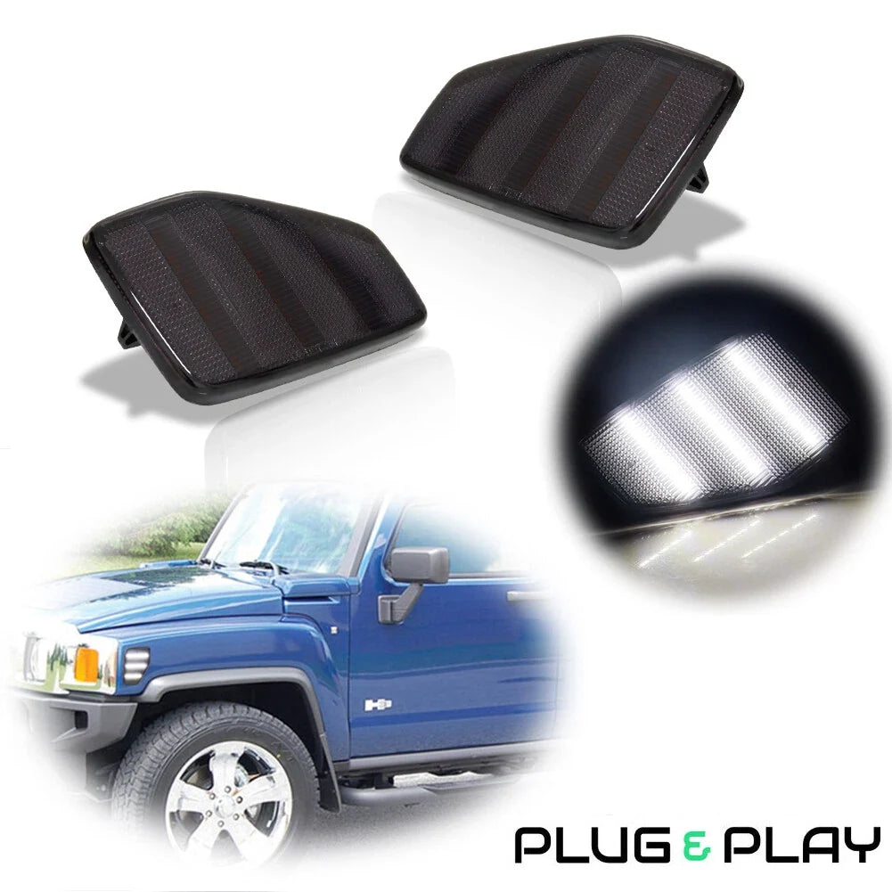 Smoked White Side Marker Lights for Hummer H3 H3T (2006–2010)