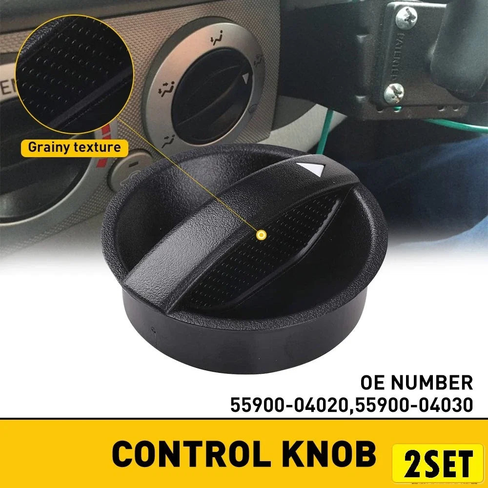 Set of 2 A/C Heater Control Knobs for Toyota Tacoma (2005–2011)