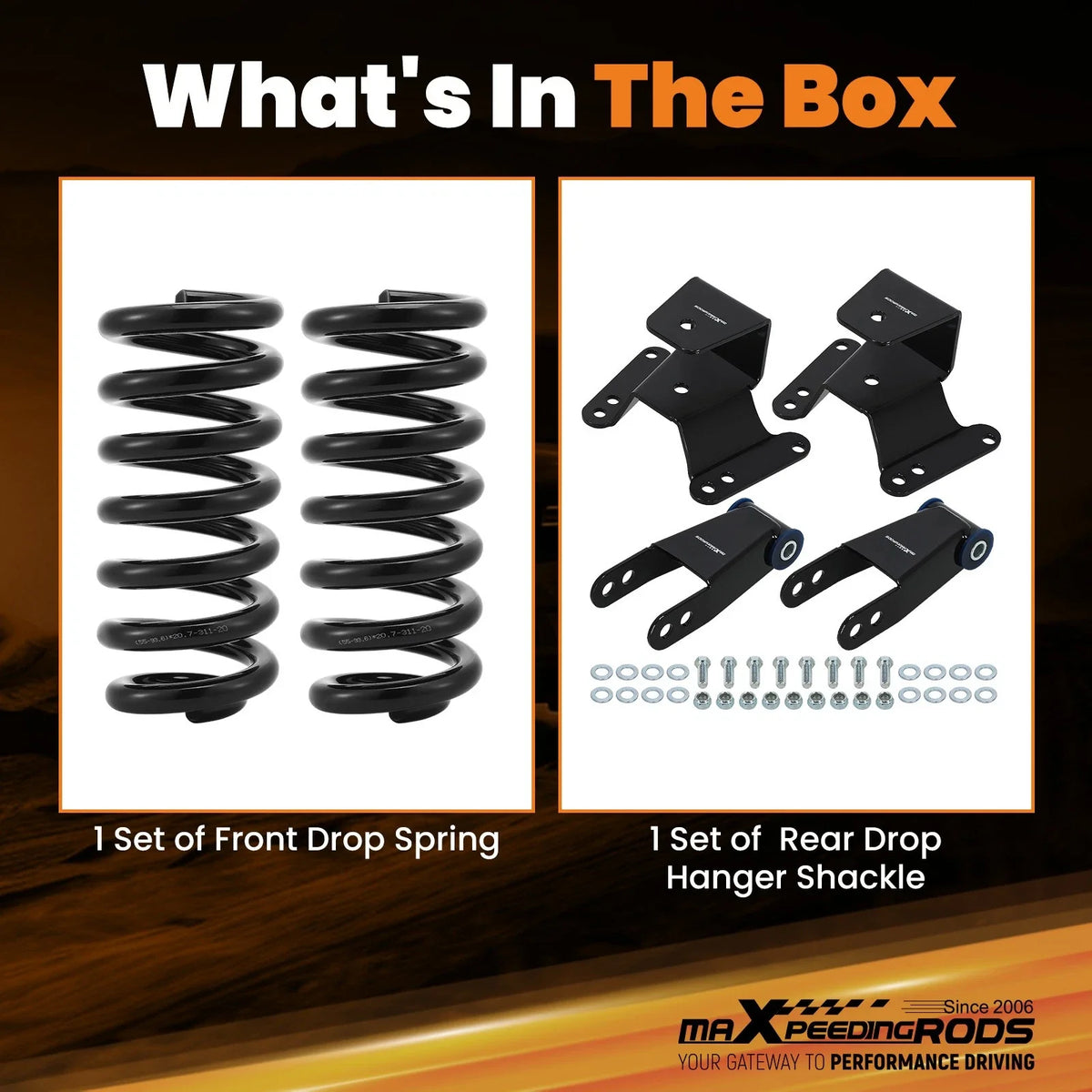 Lowering Spring Kit 2" Front 4" Rear for Chevrolet C10/GMC C15 (1973–1987)