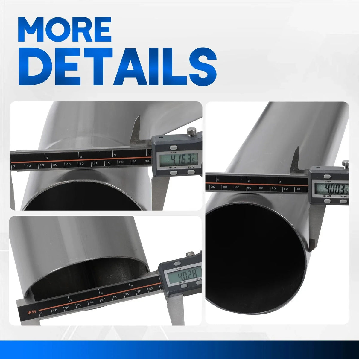 4" OD Universal Mild Steel Exhaust System Pipe 47" Length