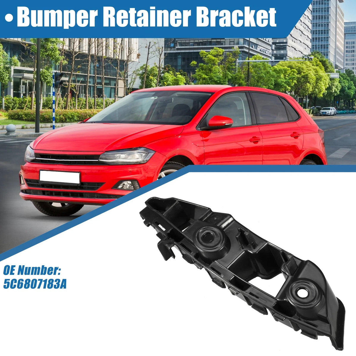 Left Driver Side Bumper Bracket No. 5C6807183A for Volkswagen Jetta (2015–2018)