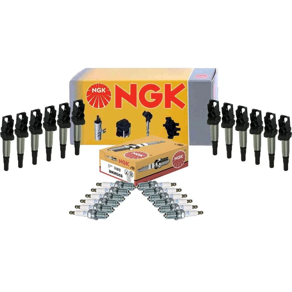 Set of 12 Ignition Coils & Spark Plugs for BMW E65 E66 (2002–2008)