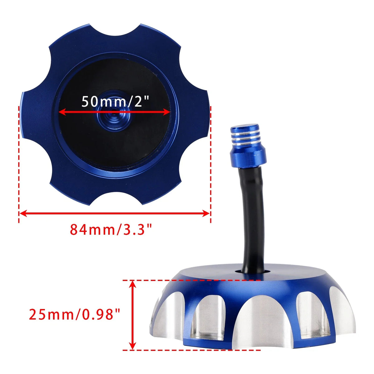 CNC Fuel Tank Cap w/Vent for Suzuki RM 65 100 125 250 RMZ250 RMZ450 (1996–2017)