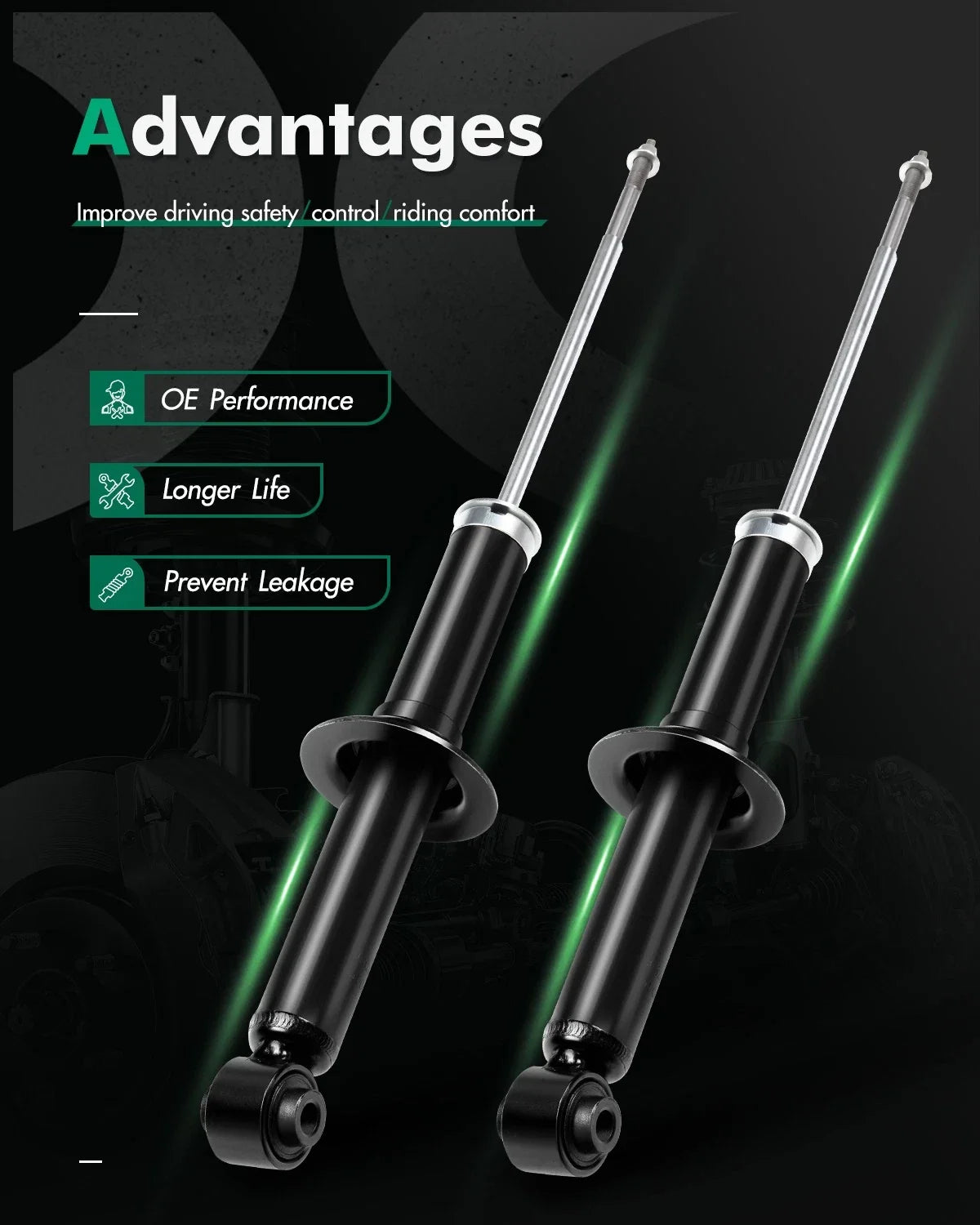 Shocks Absorbers Struts Pair for Chrysler Sebring 2.7L 2007–2010