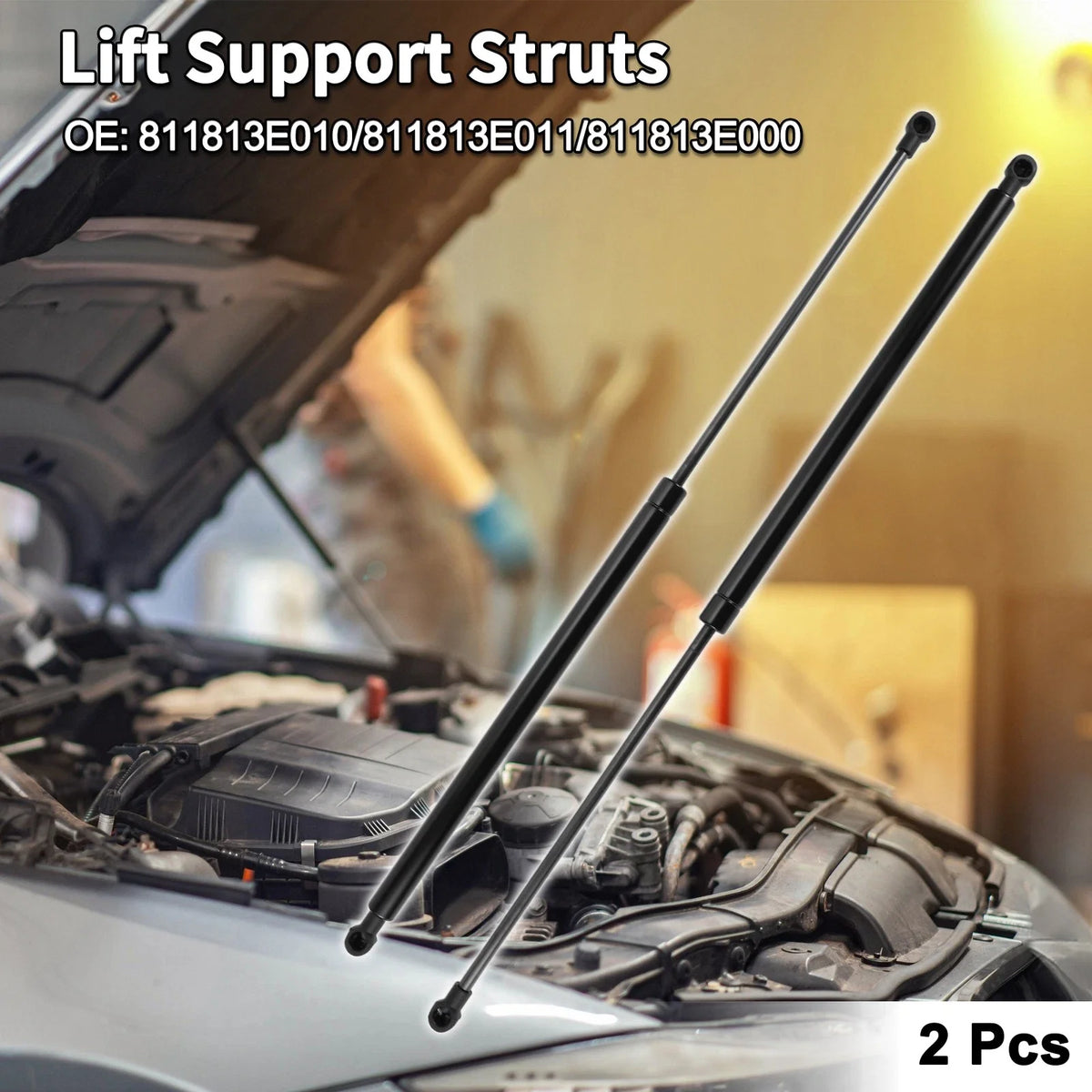 2X Front Hood Lift Supports Struts No. 811813E010 for Kia Sorento (2003–2009)
