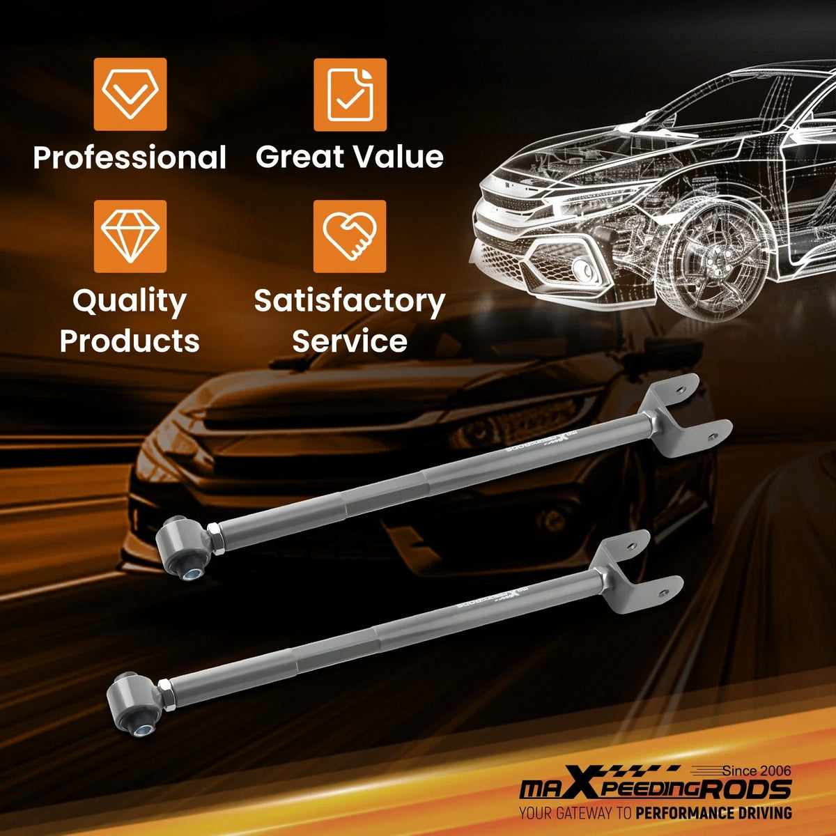 Adjustable Rear Lower Control Arms for BMW 3 Series E36 E46 (1998–2006)