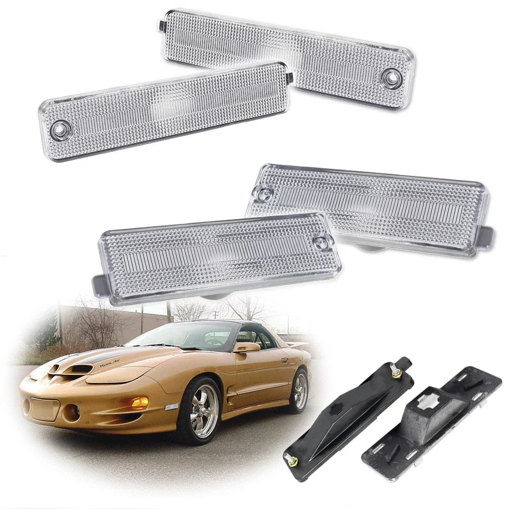 Set of 4 Clear Lens Side Fender Flare Lamp Housings for Pontiac Firebird
