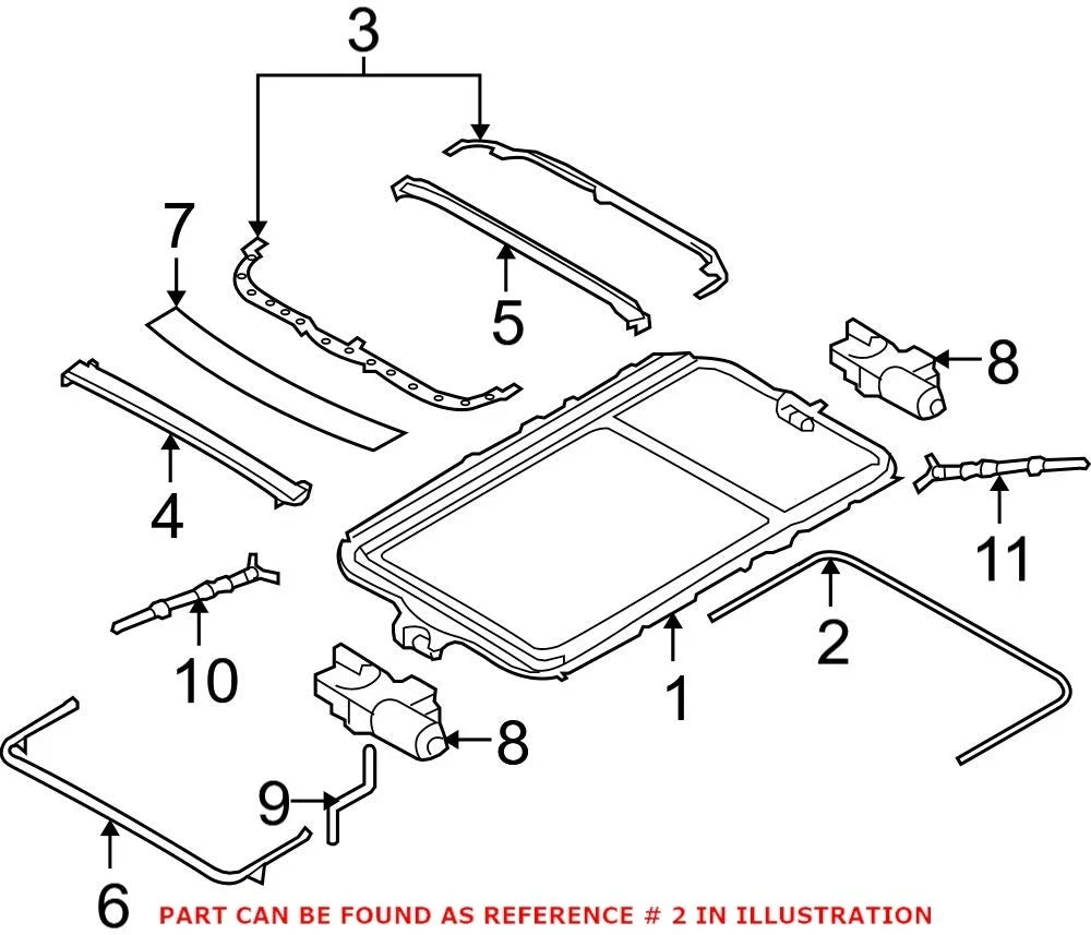 Sunroof Seal for BMW (OEM 54107430946)