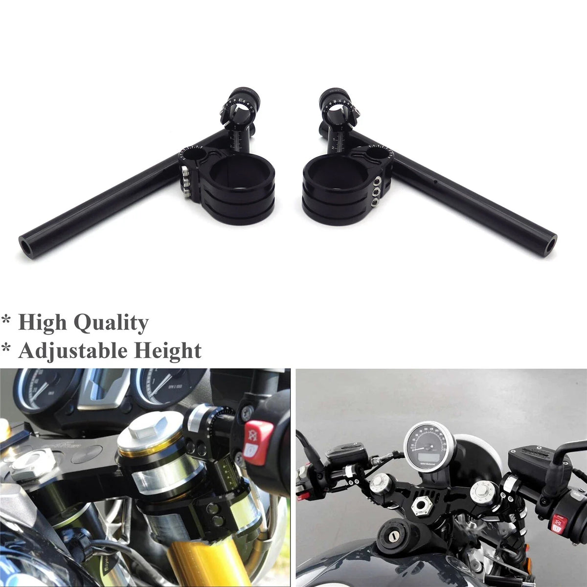 Adjustable Handlebar with CNC Riser Clip for BMW R Nine T (2014-2019)