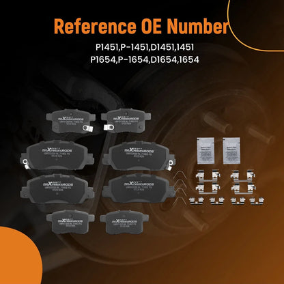 8pcs Ceramic Brake Pads for Honda Accord EX EX-L Hybrid (2013-2017)