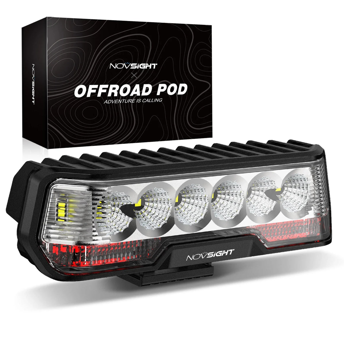 6'' Reverse Brake Lights Bar with LED Pods for NOVSIGHT Rock Series