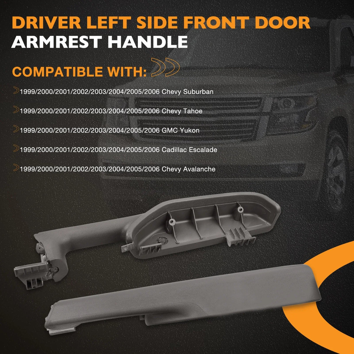 Passenger Armrest Handle for Chevy Suburban Avalanche GMC (1999–2006) Gray