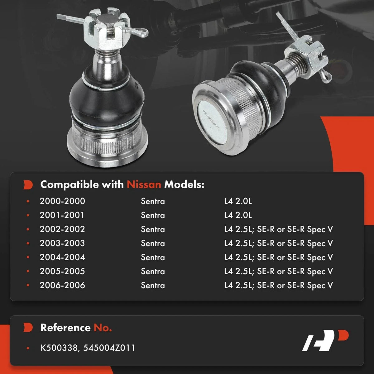 Front Lower Ball Joint Set - 2 Pieces for Nissan Sentra (2000-2006)