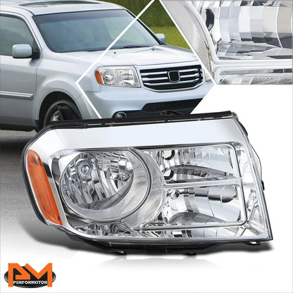 Chrome/Amber Passenger Side Headlight Lamp for Honda Pilot 2012-2015