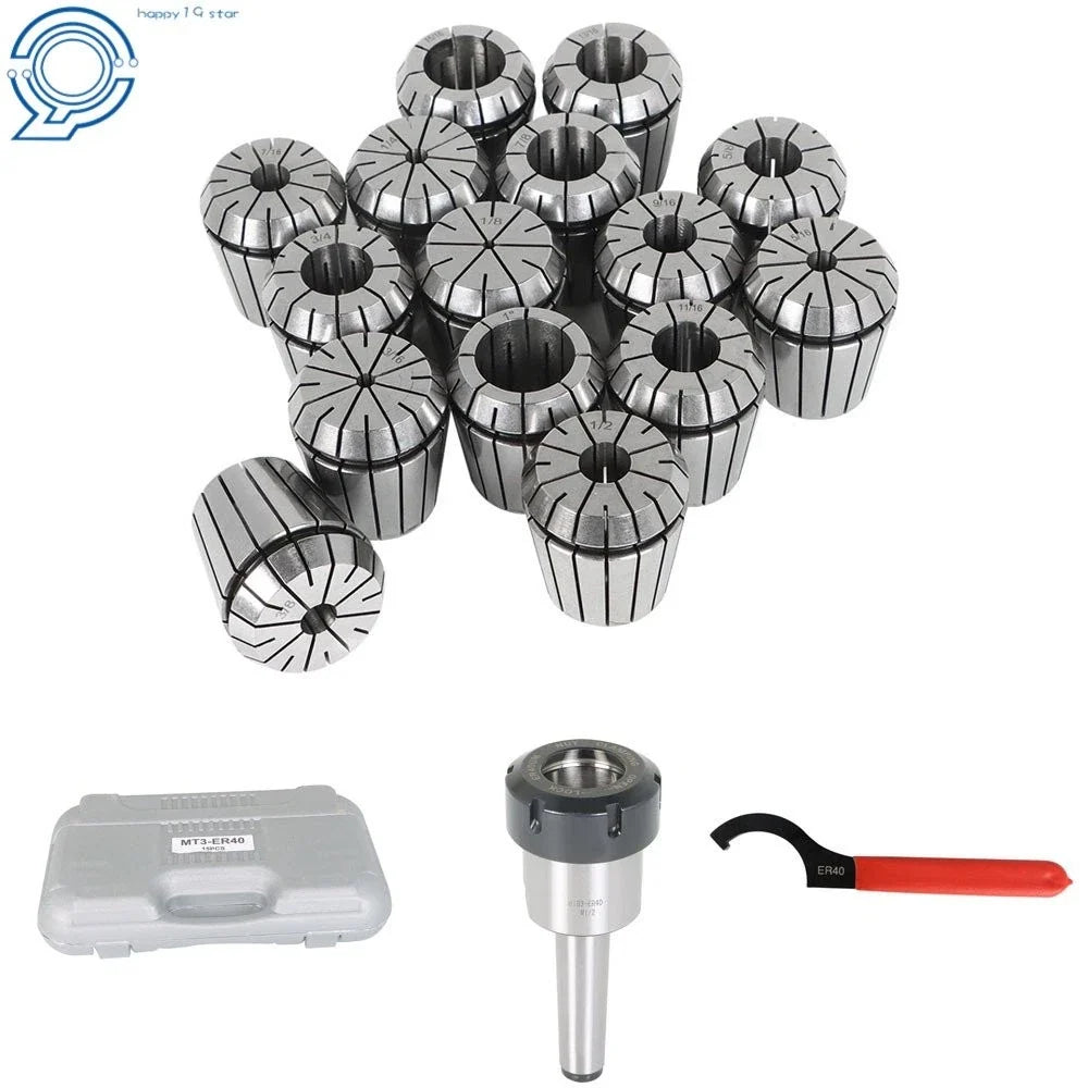17Pcs ER-40 Spring Collet Chuck Set for MT3 (No Year Specified)