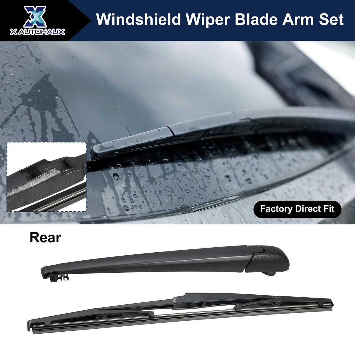 Set of 2 Rear Windshield Wiper Blade Arms for Toyota C-HR IZOA (2018–2020)