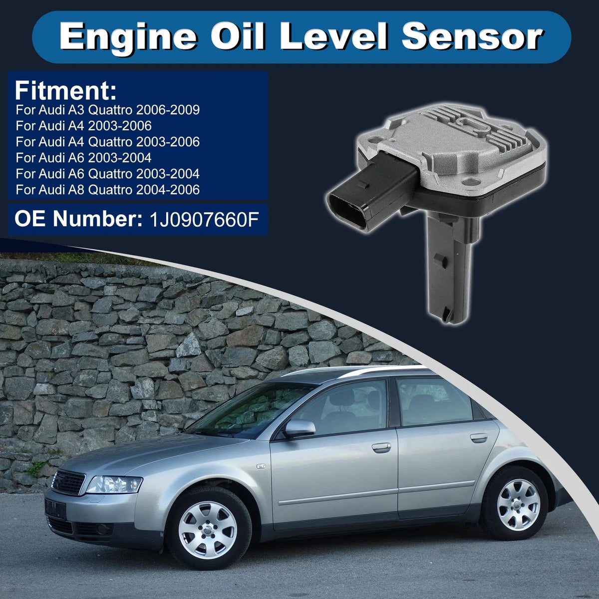 Engine Oil Level Sensor for Audi A3 Quattro (2006–2009) 1J0907660F
