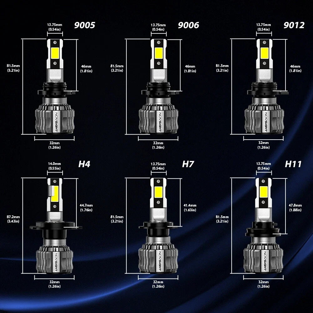 LED Headlight Bulbs 2X H4 H11 H13 9005 9006 for Hilux N70