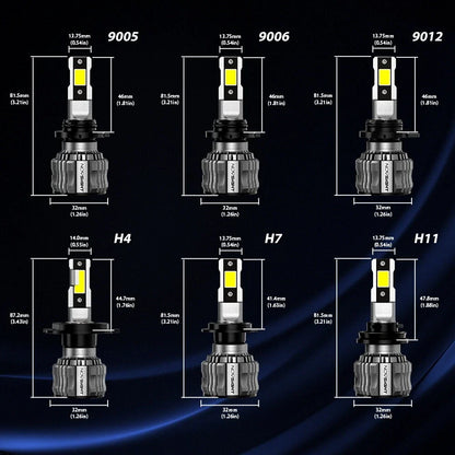 LED Headlight Bulbs 2X H4 H11 H13 9005 9006 for Hilux N70