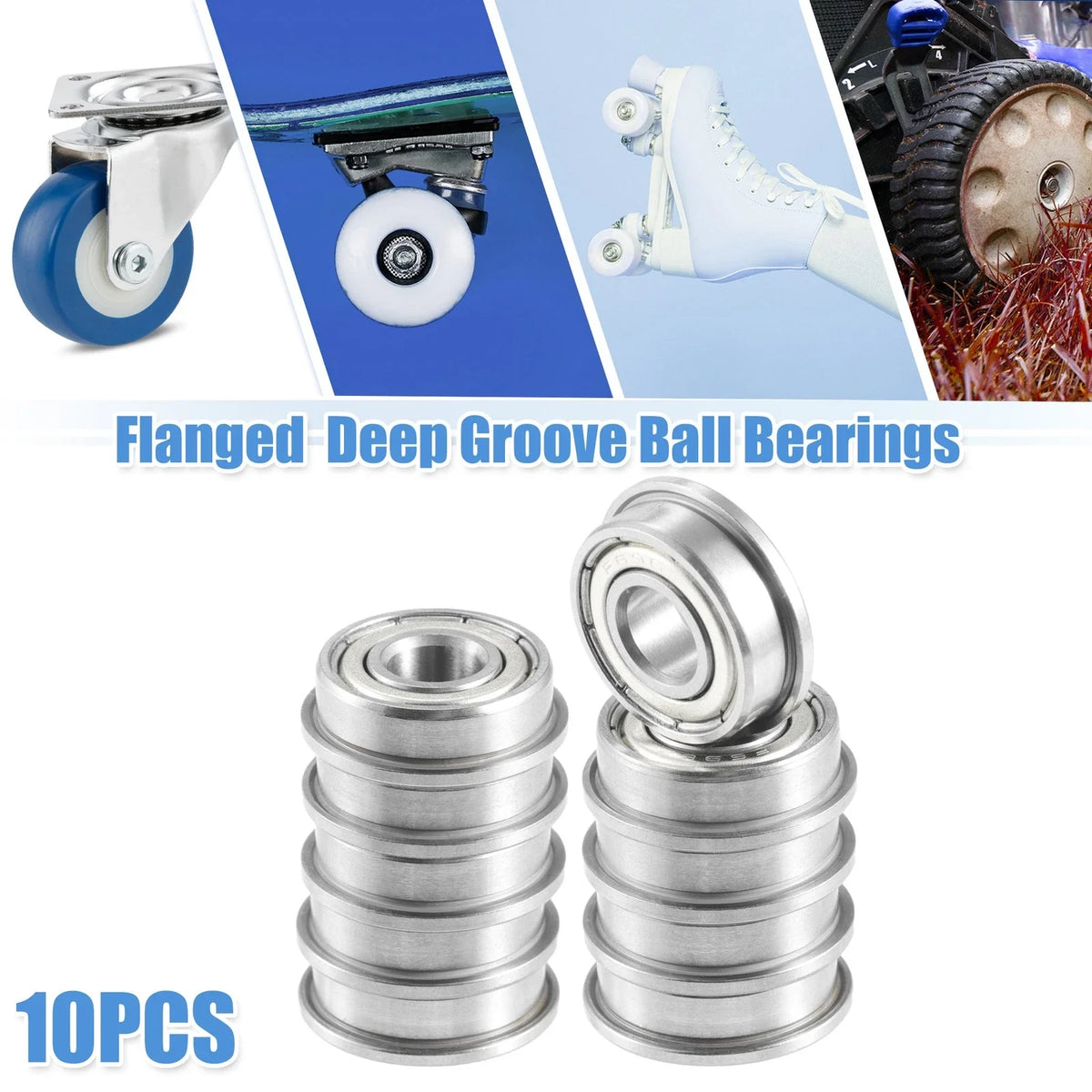 10 Pcs F696ZZ Flanged Deep Groove Ball Bearings for Various Models 