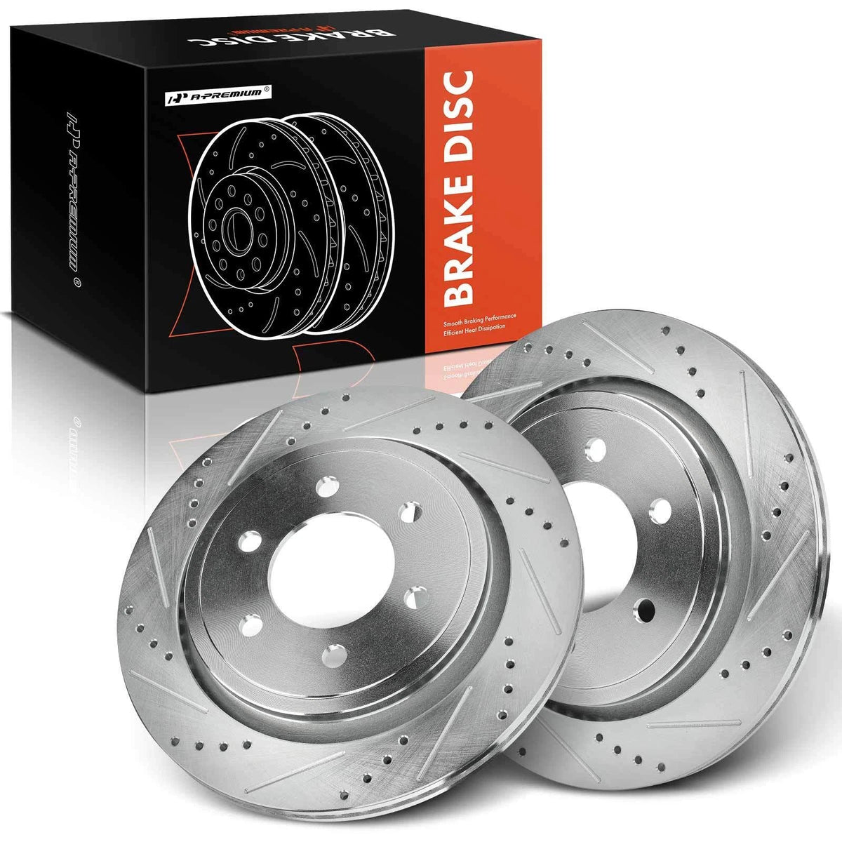 Rear Drilled Brake Rotor for Ford F-150 (2015–2017) w/Electric Parking Brake