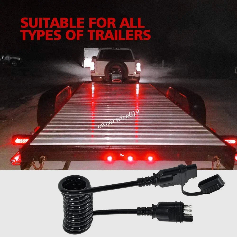 4-Way Trailer Light Extension Wire Connector for Universal Use (5 Feet)