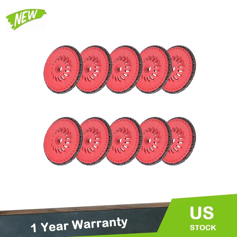 Set of 10 Ceramic Grinding Wheel Flap Discs 4-1/2" x 7/8"