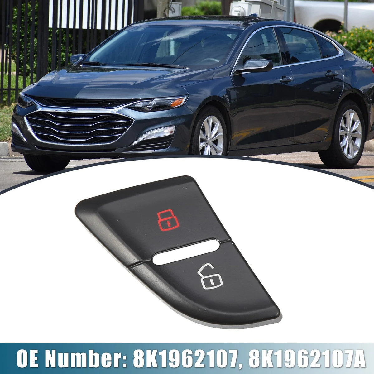 Central Door Lock Switch Button Cover for Audi (2009–2016) 8K1962107A Black