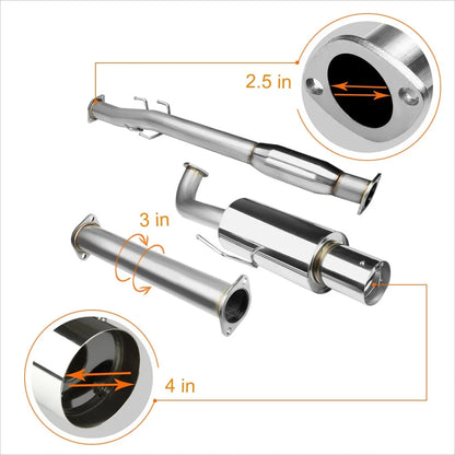 Removable Silencer Catback Exhaust for Nissan Altima 3.5L V6 2007-2012