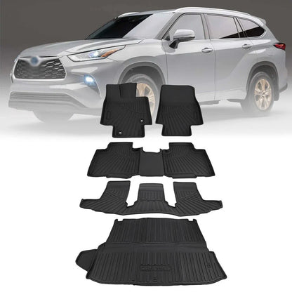 Cargo Liner & All-Weather Floor Mats Set for Toyota Highlander 2020-2025