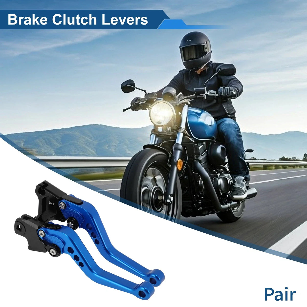 Adjustable Short Brake Clutch Lever Set for BMW F650GS (2008–2012) Blue