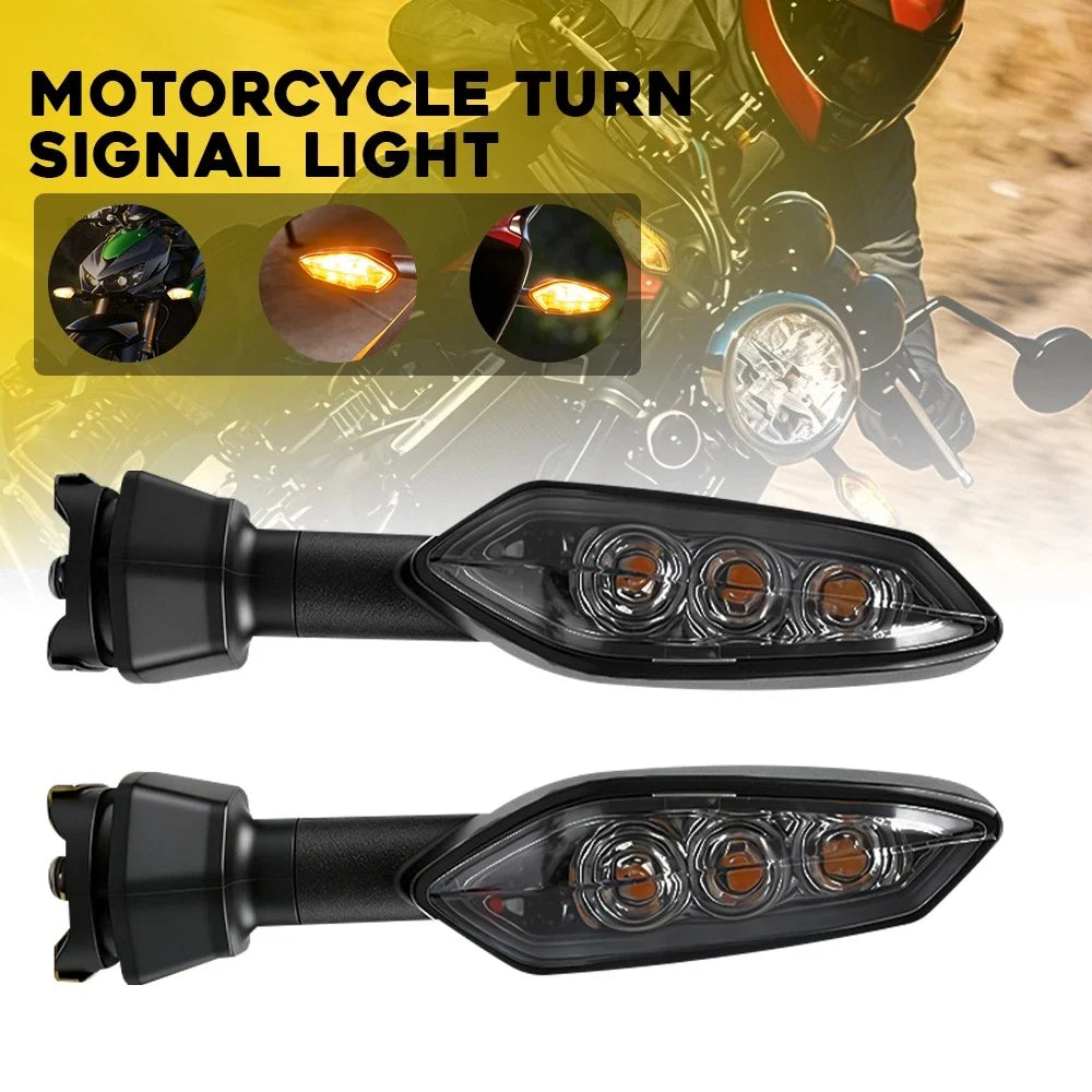 2Pcs LED Turn Signal Smoked for Kawasaki Versys-X 300 (2017–2025) & Versys 1100 (2023–2025)