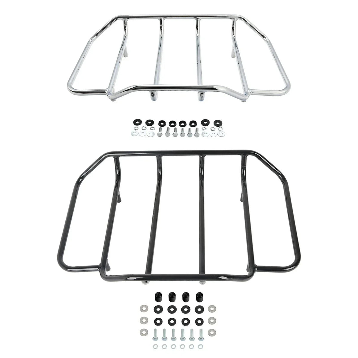 Luggage Rack in Chrome/Black for Harley Touring (1984-2024)