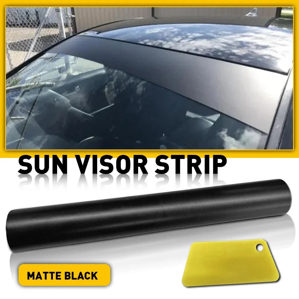Sun Visor Strip for - Matte Black Vinyl Decal