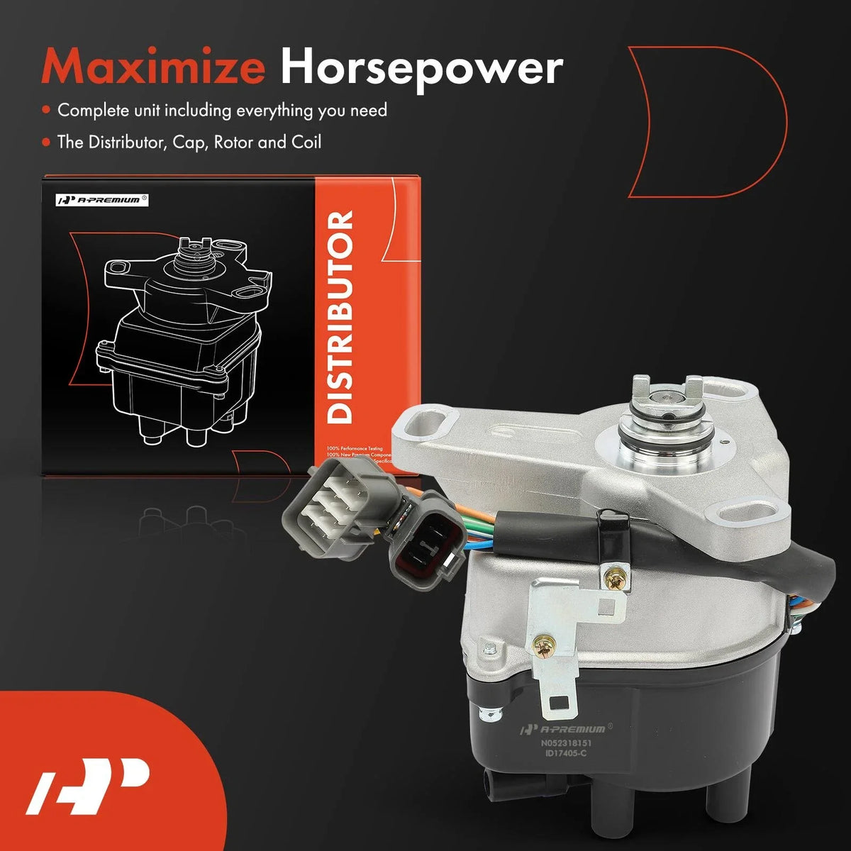Cap & Rotor Ignition Distributor for Honda Prelude 1992-1994