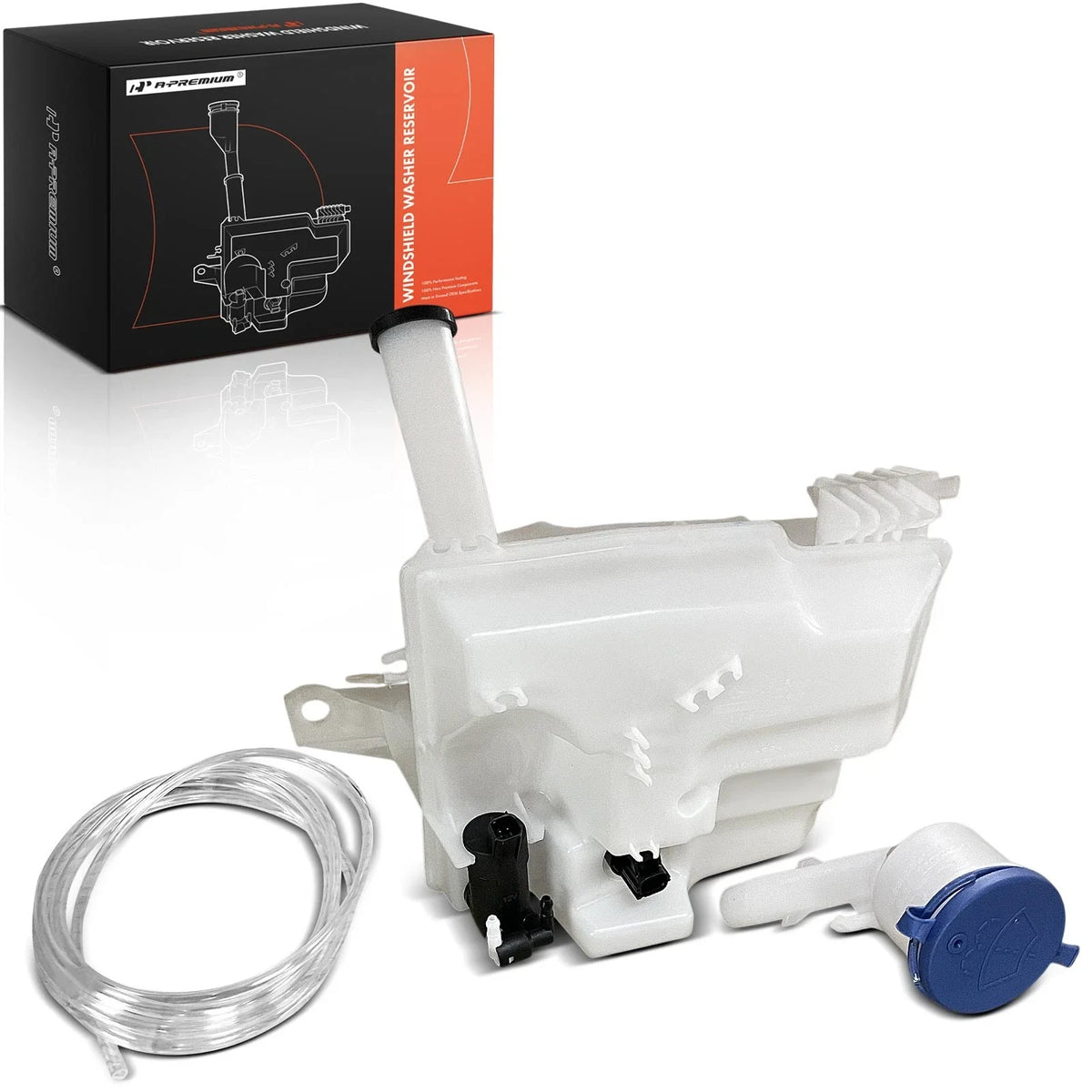 Windshield Washer Reservoir with Cap and Pump for Ford Focus (2012–2018)