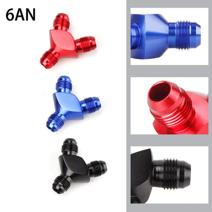 6AN Fuel Block Fitting Junction Coupler Adapter for AN6 (6/6/6) - Black