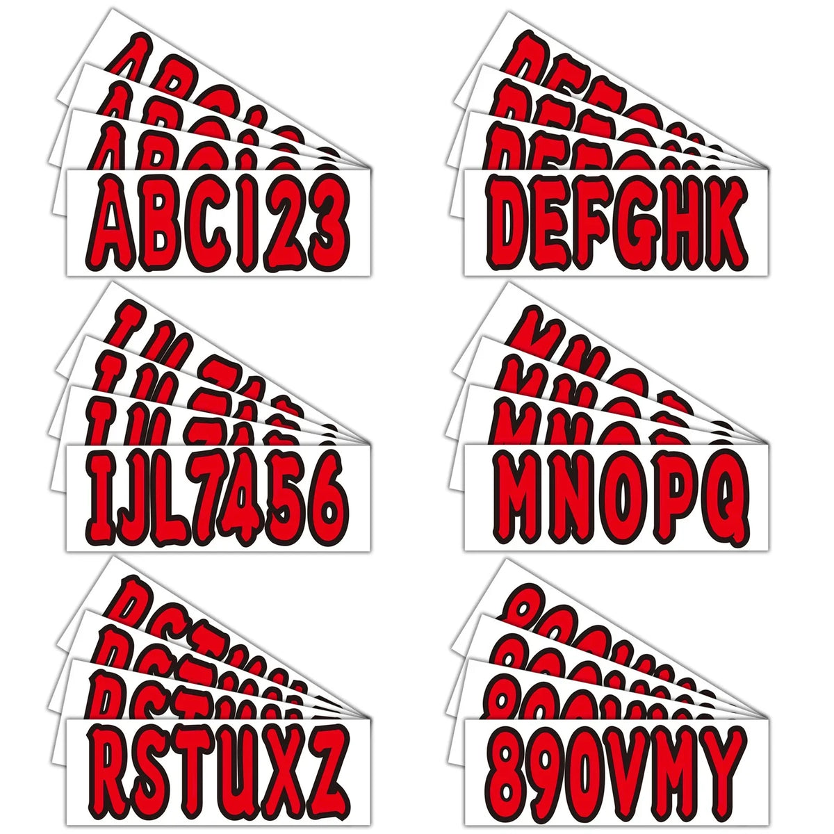 4-Piece Hull ID Registration Decal Set for Water Craft Jet Ski PWC