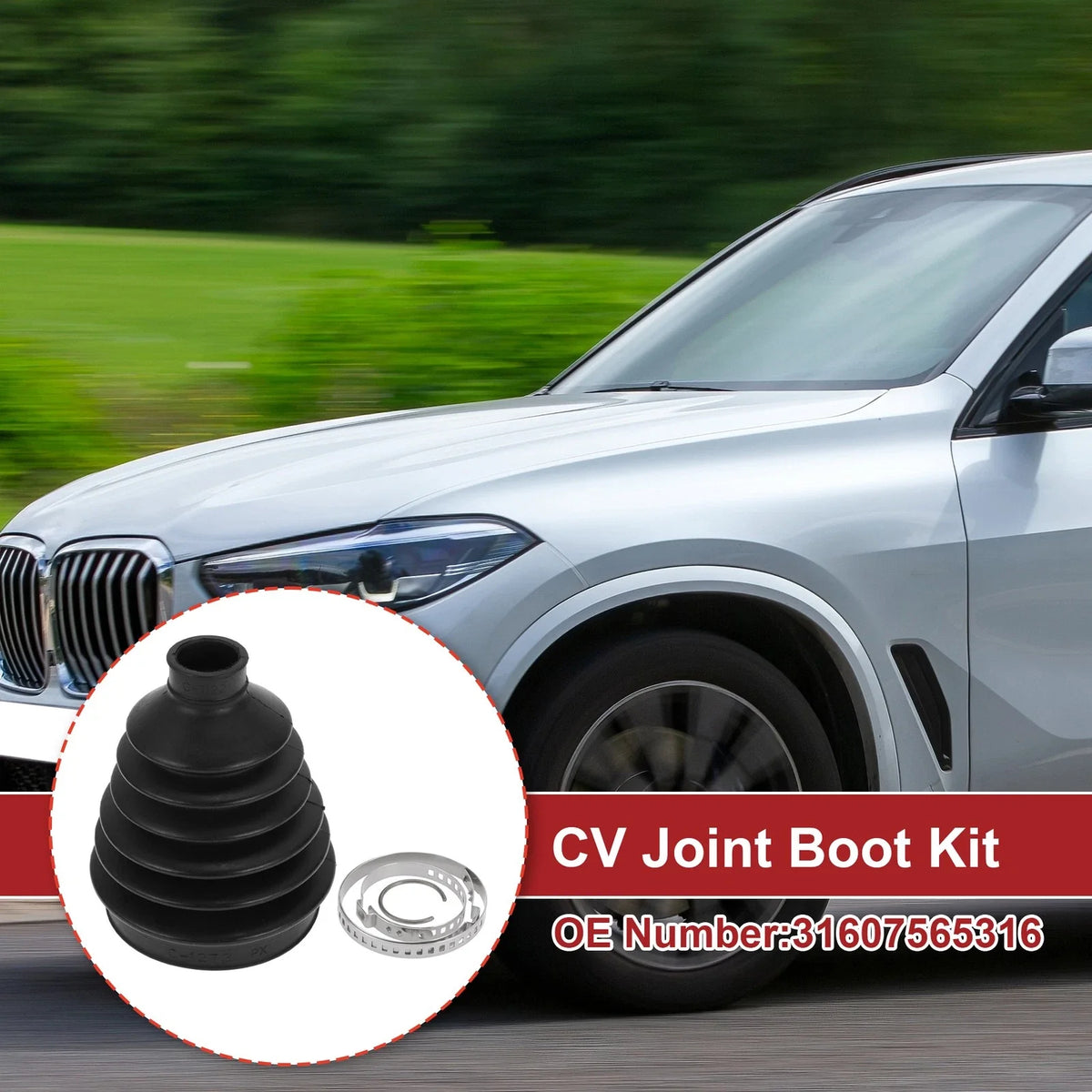 Outer CV Joint Boot Kit with Clamps for BMW X5 (2000–2006) 31607565316