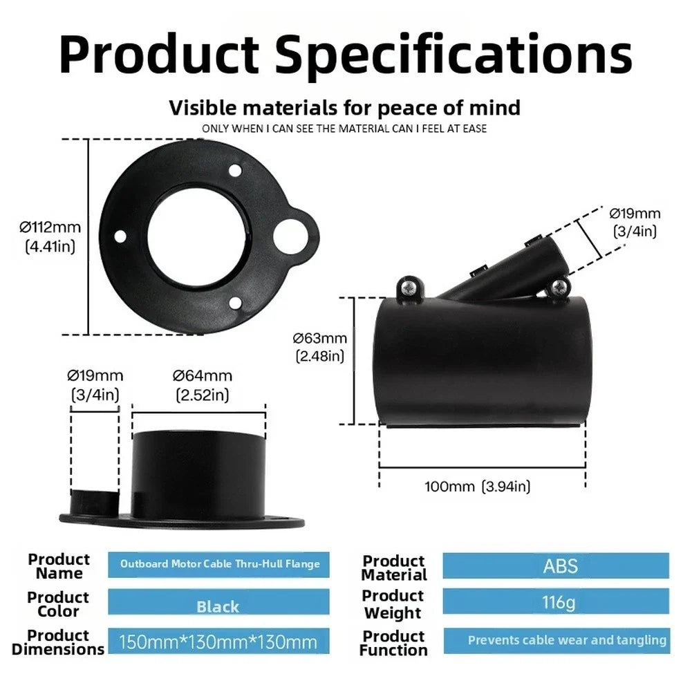 Marine Cable Grommet for Outboard Wire and Hose Protection (ABS Plastic)
